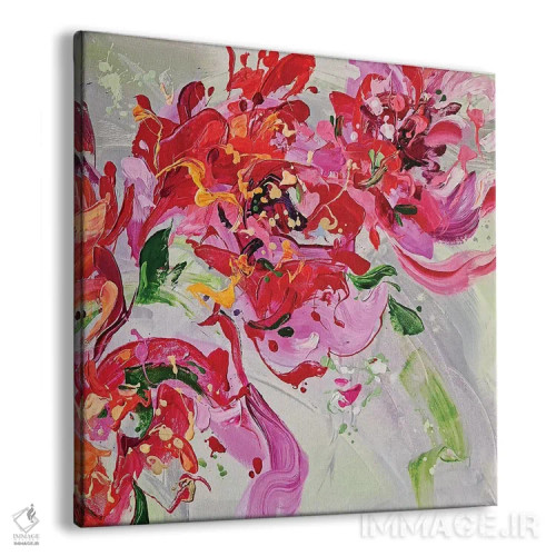 تابلو سهتکه گلدار ۳ اثر آنا چر - نمای پرسپکتیو محصول