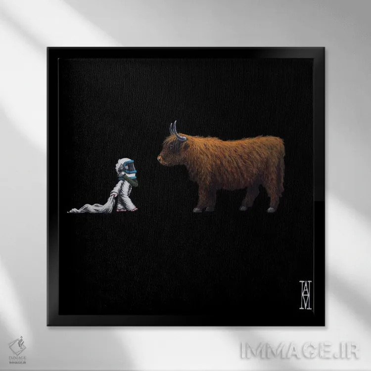 تابلو برخوردهای شبانه نوزده اثر الک هاکسلی - نمای قابدار مشکی