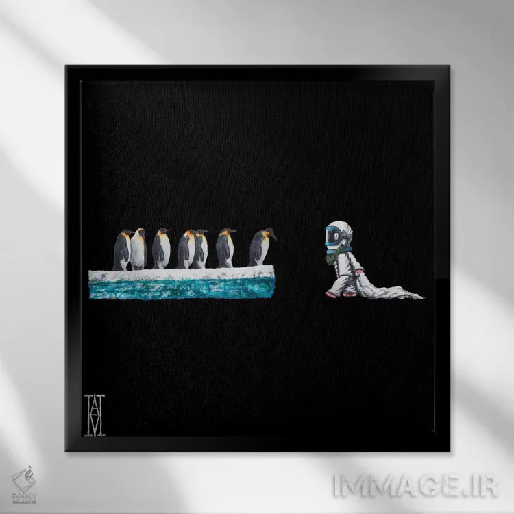 تابلو برخوردهای شبانه شانزده اثر الک هاکسلی - نمای قابدار مشکی