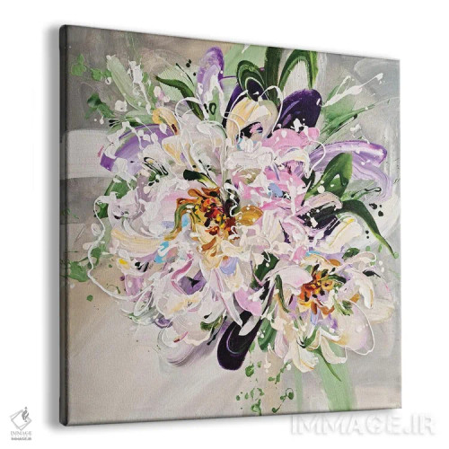 تابلو گلهای سفید اثر آنا چر - نمای پرسپکتیو محصول