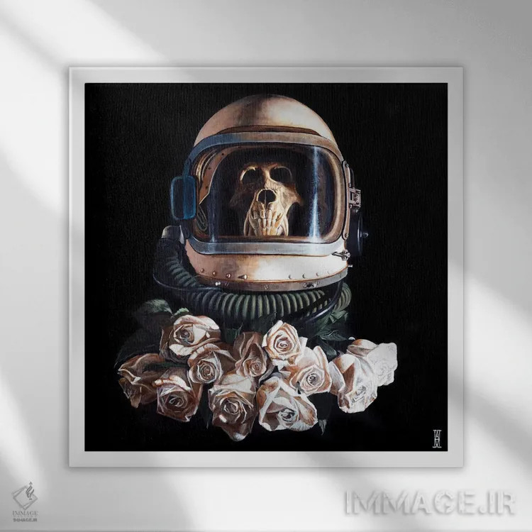 تابلو سرباز سفینهای: نسخه مجدد اثر الک هاکسلی - نمای قابدار سفید