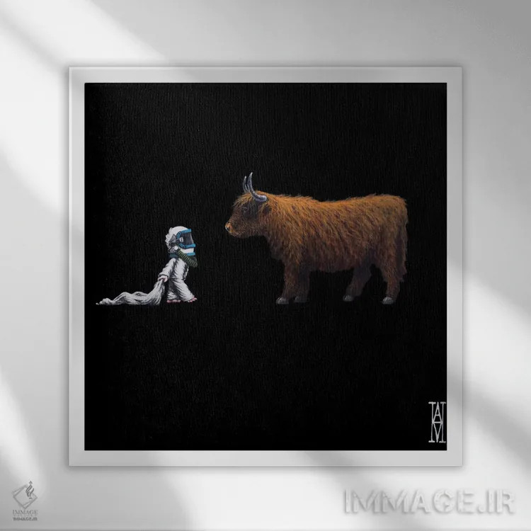 تابلو برخوردهای شبانه نوزده اثر الک هاکسلی - نمای قابدار سفید