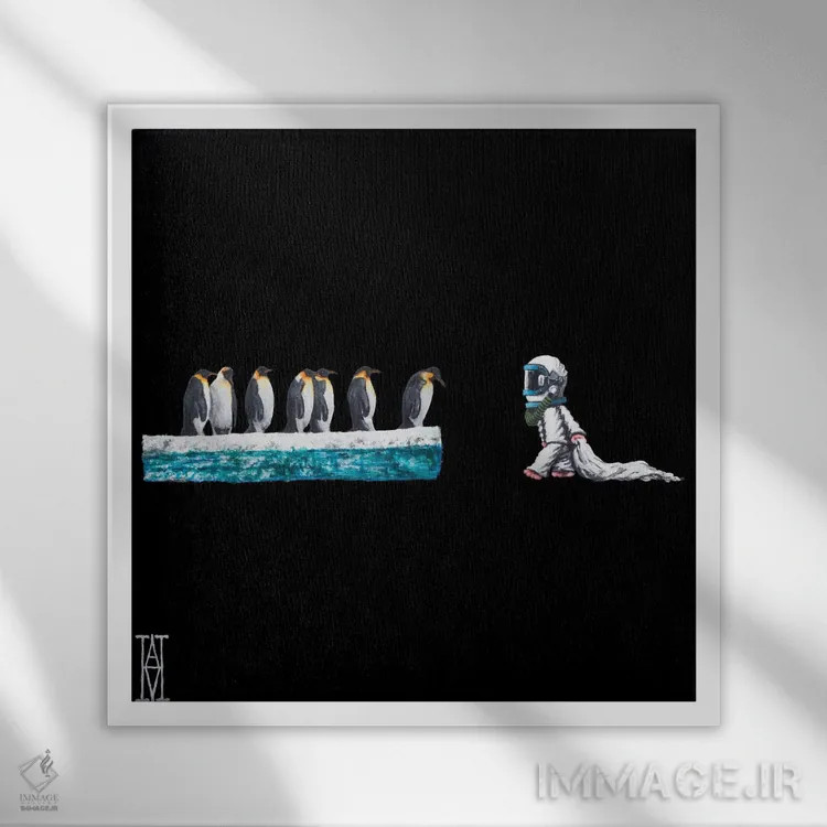 تابلو برخوردهای شبانه شانزده اثر الک هاکسلی - نمای قابدار سفید