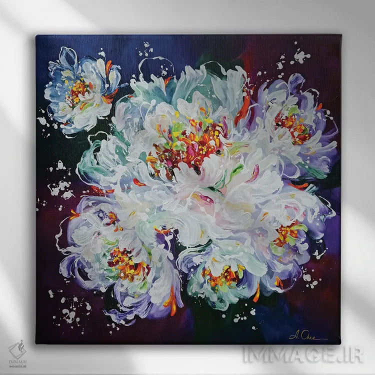 تابلو گلدار ۲ اثر آنا چر - نمای روبهرو روی دیوار