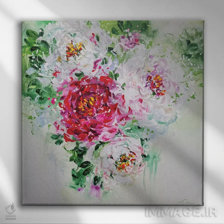 تابلو گلدار ۳ اثر آنا چر - نمای روبهرو روی دیوار