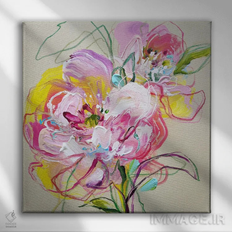 تابلو رقص گلبرگها اثر آنا چر - نمای روبهرو روی دیوار