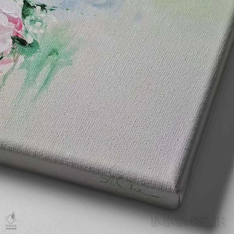 تابلو گلدار ۳ اثر آنا چر - نمای نزدیک بافت بوم