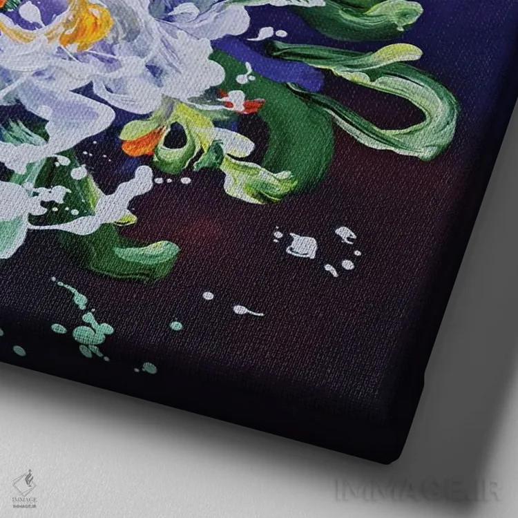 تابلو گلدار ۴ اثر آنا چر - نمای نزدیک بافت بوم