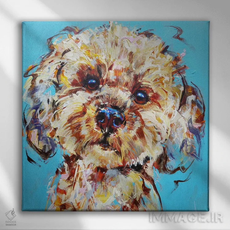 تابلو کاوودل (نژاد سگ دورگه) اثر آنا چر - نمای روبهرو روی دیوار