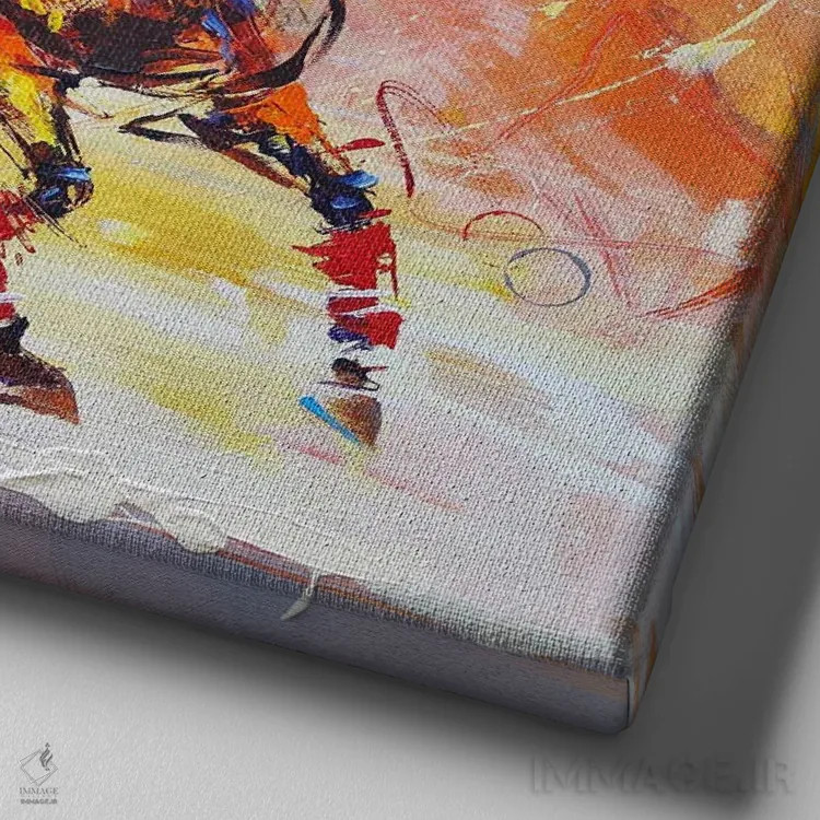 تابلو هیجان پیروزی اثر آنا چر - نمای نزدیک بافت بوم