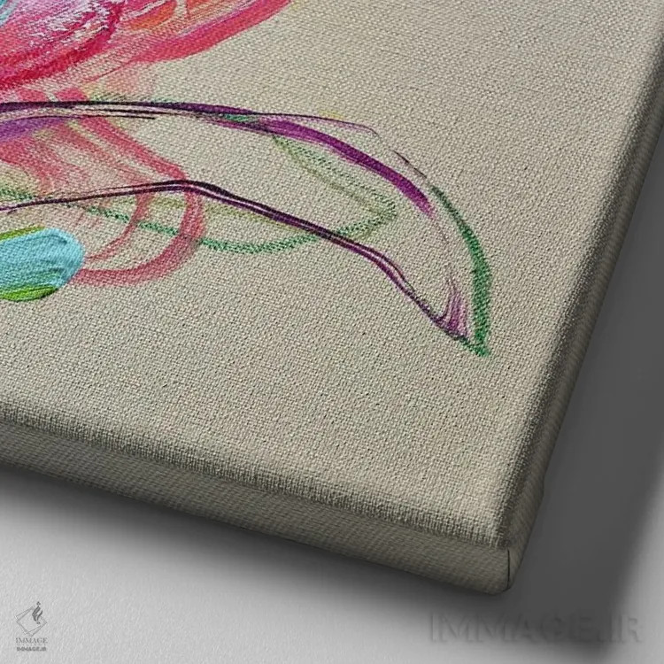 تابلو رقص گلبرگها اثر آنا چر - نمای نزدیک بافت بوم