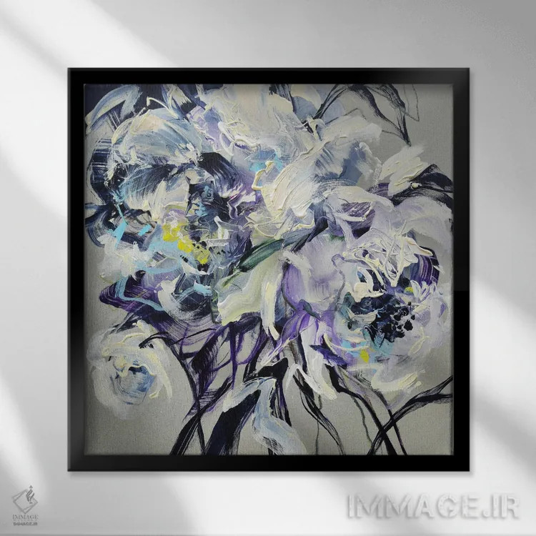 تابلو رویاهای غنچهای در گرگ و میش اثر آنا چر - نمای قابدار مشکی