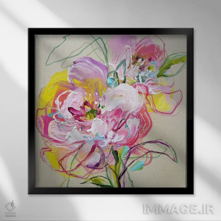 تابلو رقص گلبرگها اثر آنا چر - نمای قابدار مشکی