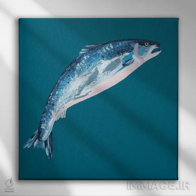 تابلو سالمون جهنده اثر آلیس استراکر - نمای روبهرو روی دیوار
