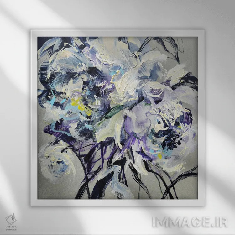 تابلو رویاهای غنچهای در گرگ و میش اثر آنا چر - نمای قابدار سفید