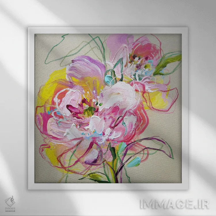 تابلو رقص گلبرگها اثر آنا چر - نمای قابدار سفید