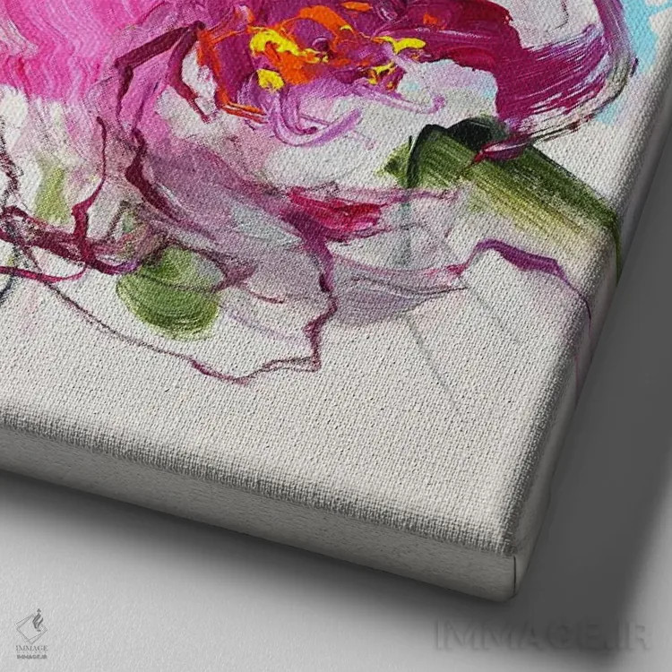 تابلو نجوای شکوفهها اثر آنا چر - نمای نزدیک بافت بوم