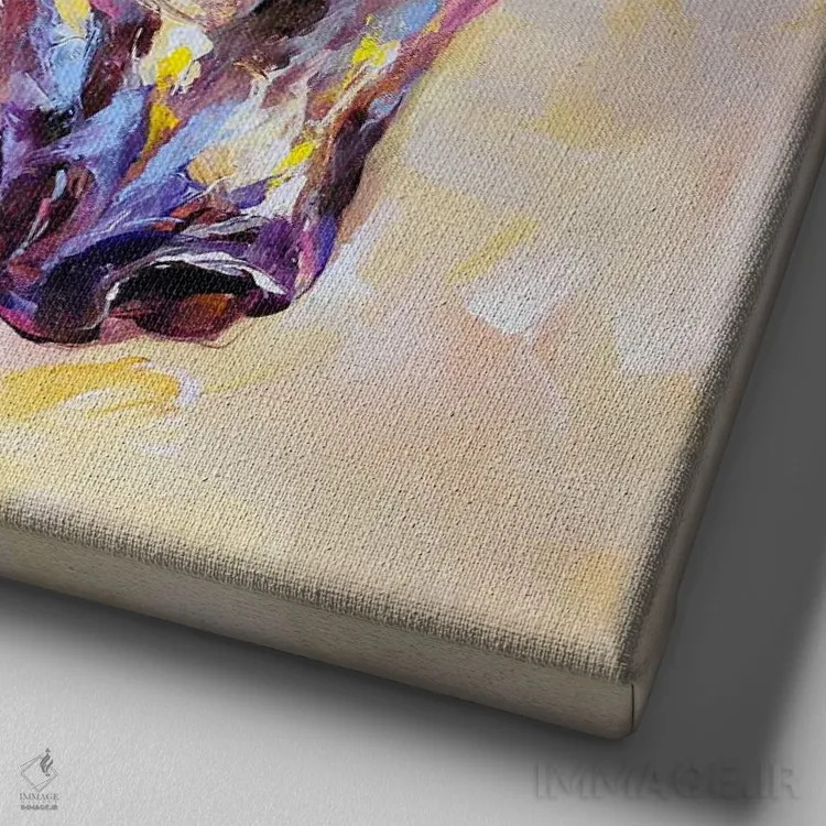 تابلو رقص خیالانگیز اثر آنا چر - نمای نزدیک بافت بوم