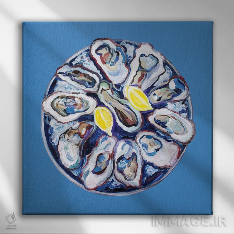 تابلو صدف روی بشقاب اثر آلیس استراکر - نمای روبهرو روی دیوار