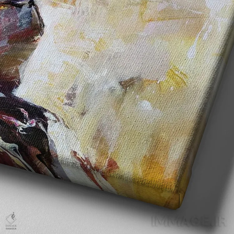 تابلو رهایی روح اثر آنا چر - نمای نزدیک بافت بوم