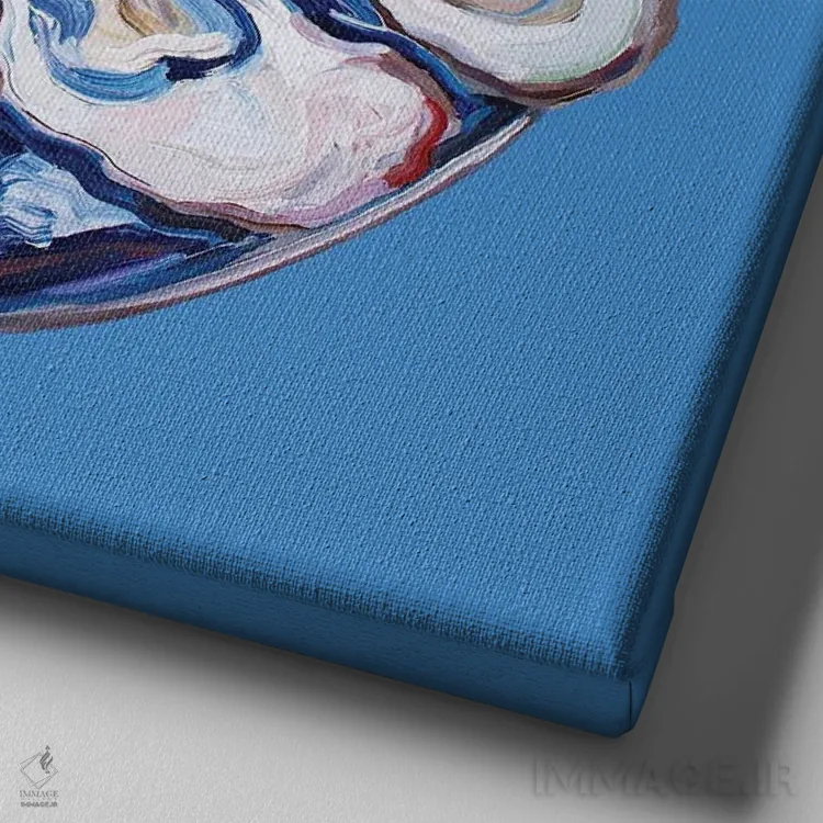 تابلو صدف روی بشقاب اثر آلیس استراکر - نمای نزدیک بافت بوم