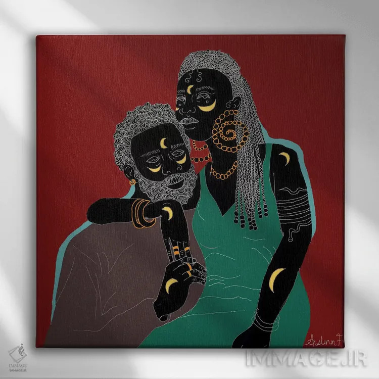 تابلو عشق اثر آیسلین اف - نمای روبهرو روی دیوار