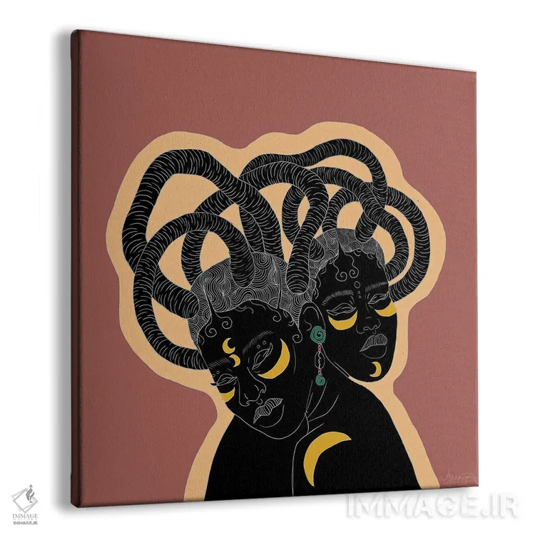 تابلو درهمتنیده اثر آیسلین اف - نمای پرسپکتیو محصول