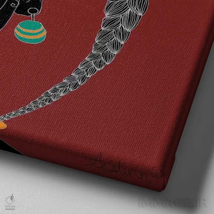 تابلو مرا بشنو اثر آیسلین اف - نمای نزدیک بافت بوم