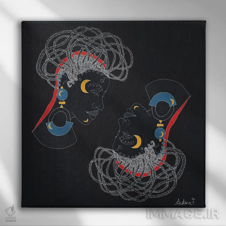 تابلو تأمل کردن اثر آیسلین اف - نمای روبهرو روی دیوار