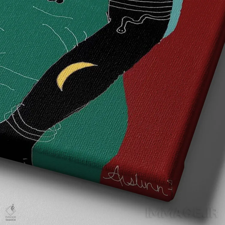 تابلو عشق اثر آیسلین اف - نمای نزدیک بافت بوم