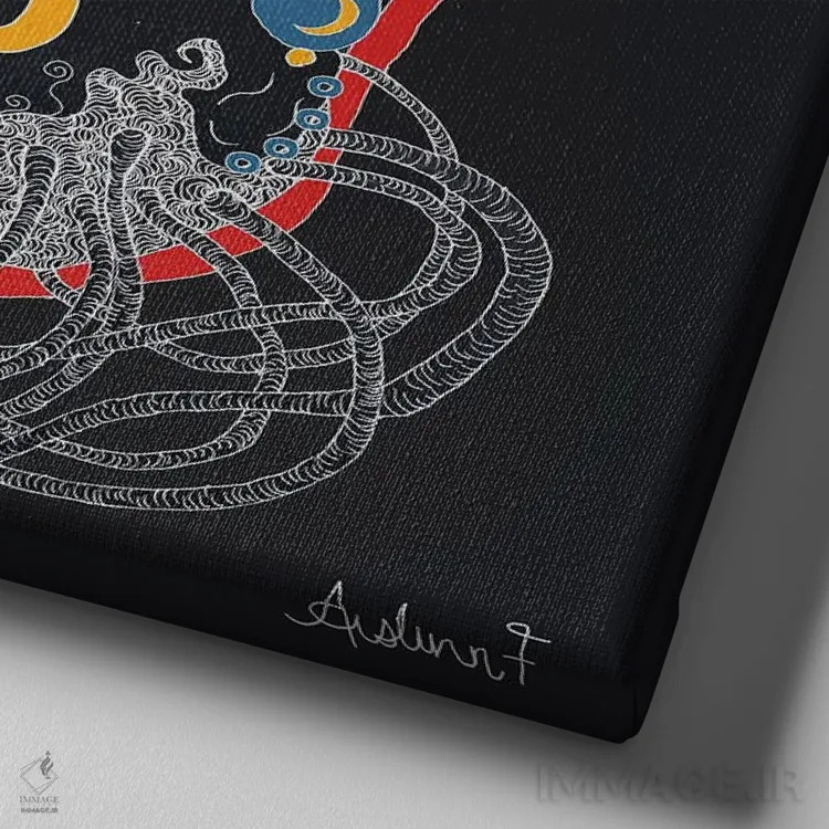 تابلو تأمل کردن اثر آیسلین اف - نمای نزدیک بافت بوم