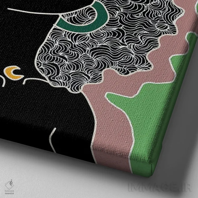 تابلو خواهر II اثر آیسلین اف - نمای نزدیک بافت بوم