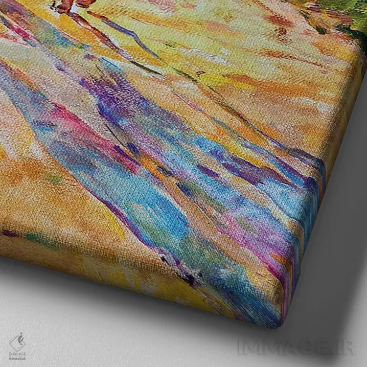 تابلو جاده به سوی دریا اثر اندریی کوتساچنکو - نمای نزدیک بافت بوم