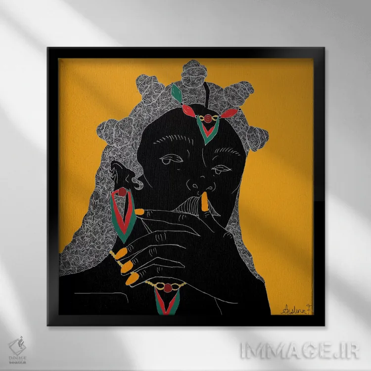 تابلو تأمل اثر آیسلین اف - نمای قابدار مشکی