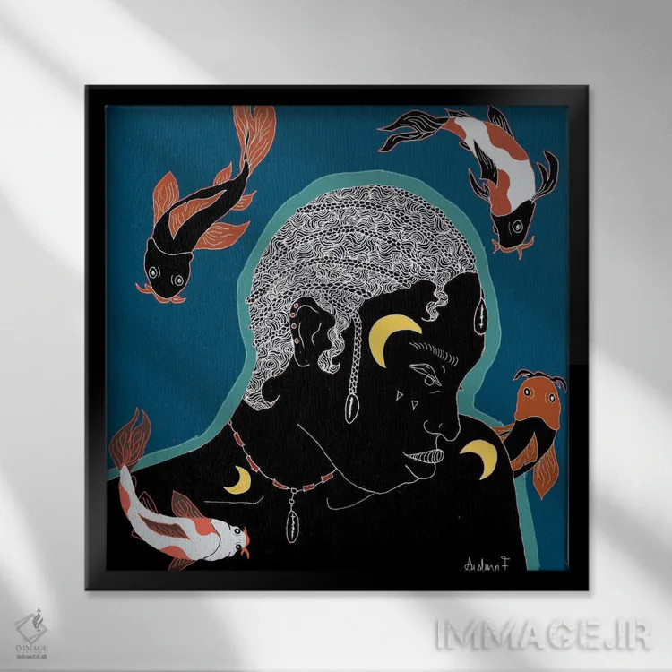 تابلو انزوا اثر آیسلین اف - نمای قابدار مشکی