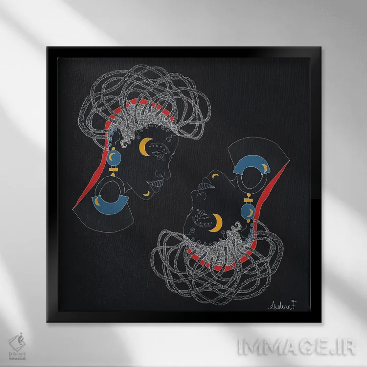 تابلو تأمل کردن اثر آیسلین اف - نمای قابدار مشکی