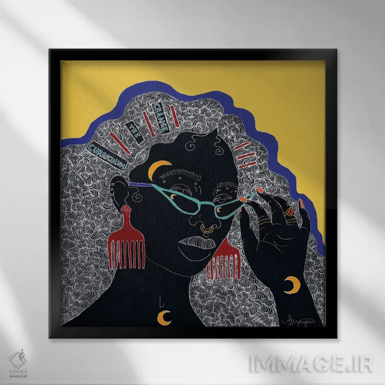 تابلو تغییر برنامهٔ درسی اثر آیسلین اف - نمای قابدار مشکی