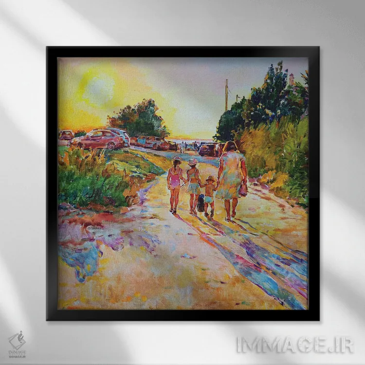 تابلو جاده به سوی دریا اثر اندریی کوتساچنکو - نمای قابدار مشکی