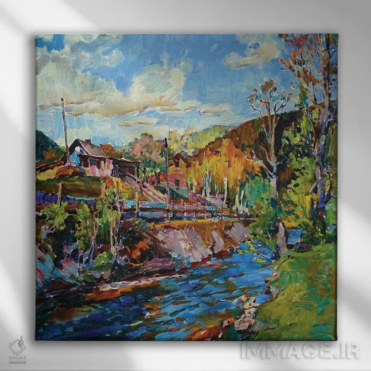 تابلو زندگی روستایی اثر اندریی کوتساچنکو - نمای روبهرو روی دیوار