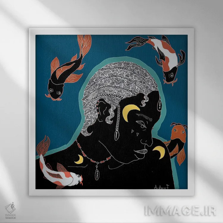 تابلو انزوا اثر آیسلین اف - نمای قابدار سفید