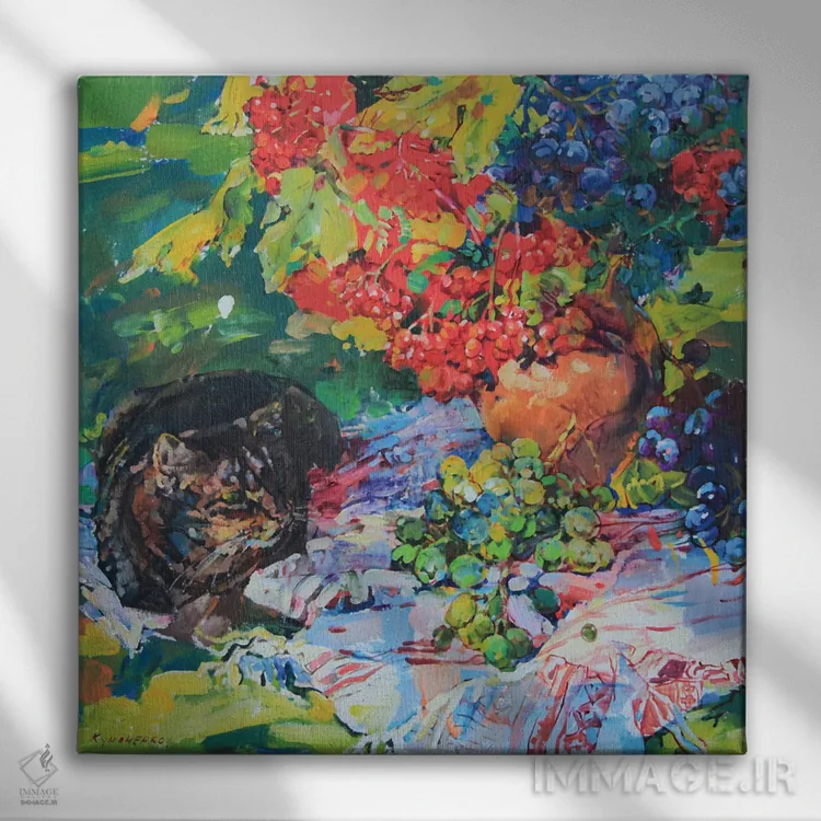 تابلو طبیعت بیجان اوکراینی اثر اندریی کوتساچنکو - نمای روبهرو روی دیوار