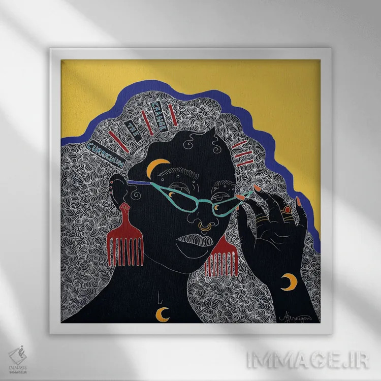 تابلو تغییر برنامهٔ درسی اثر آیسلین اف - نمای قابدار سفید