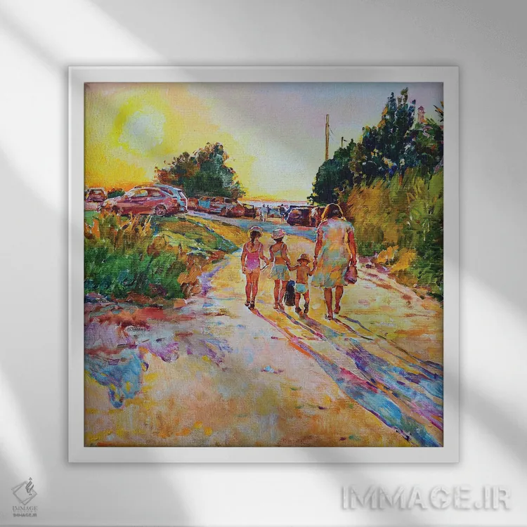 تابلو جاده به سوی دریا اثر اندریی کوتساچنکو - نمای قابدار سفید