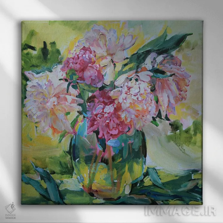 تابلو دستهگل صدتومانی اثر اندریی کوتساچنکو - نمای روبهرو روی دیوار