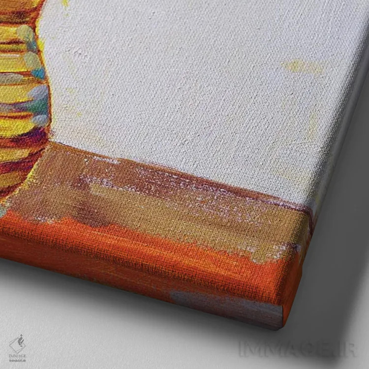 تابلو نرگسهای آفتابی اثر اندریی کوتساچنکو - نمای نزدیک بافت بوم