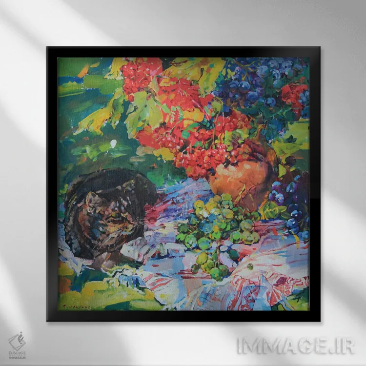 تابلو طبیعت بیجان اوکراینی اثر اندریی کوتساچنکو - نمای قابدار مشکی