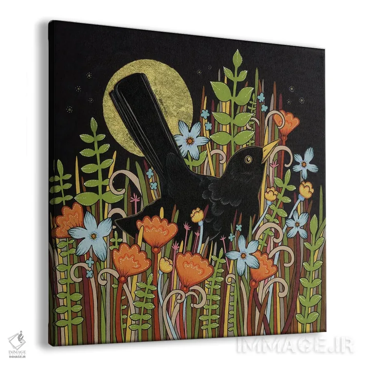 تابلو مرغ سیاهبال (بلکبرد؛ پرنده) اثر آنیتا اینوراریتی - نمای پرسپکتیو محصول