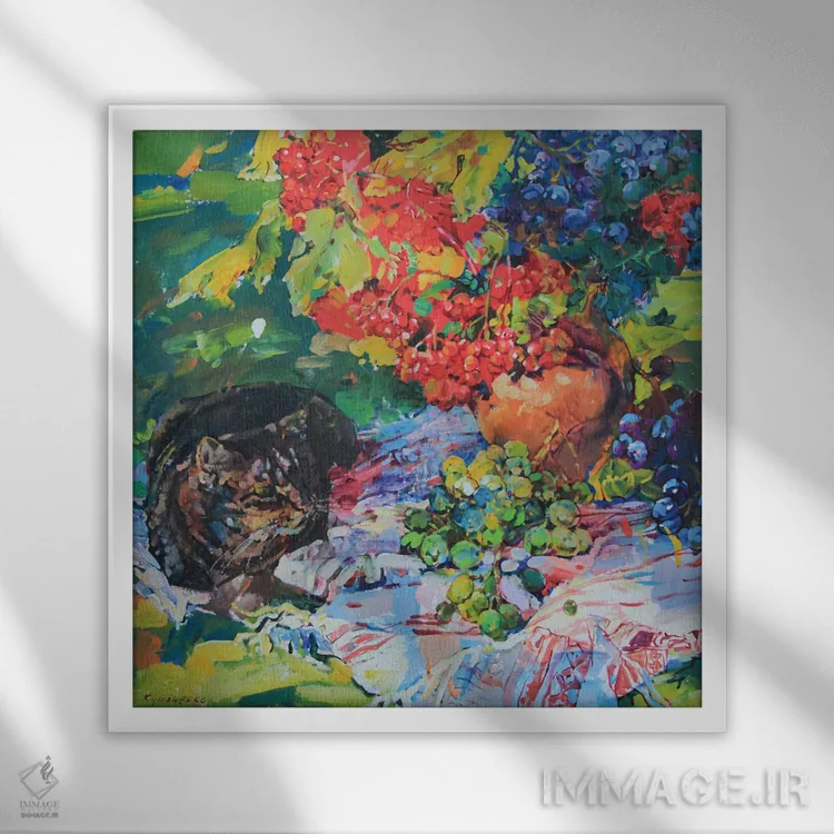 تابلو طبیعت بیجان اوکراینی اثر اندریی کوتساچنکو - نمای قابدار سفید