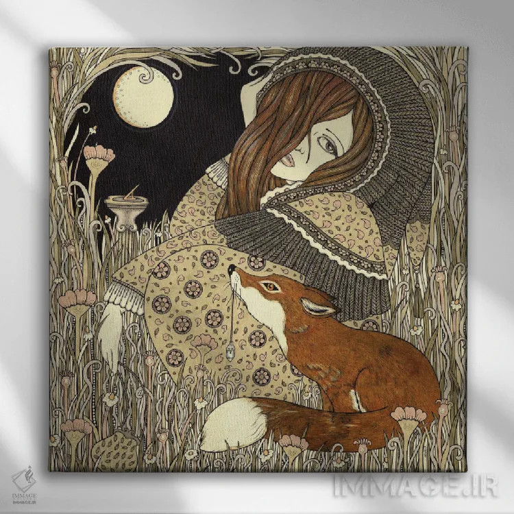 تابلو دیا گرین (احتمالا افسانه سلتیک یا ایرلندی) اثر آنیتا اینوراریتی - نمای روبهرو روی دیوار