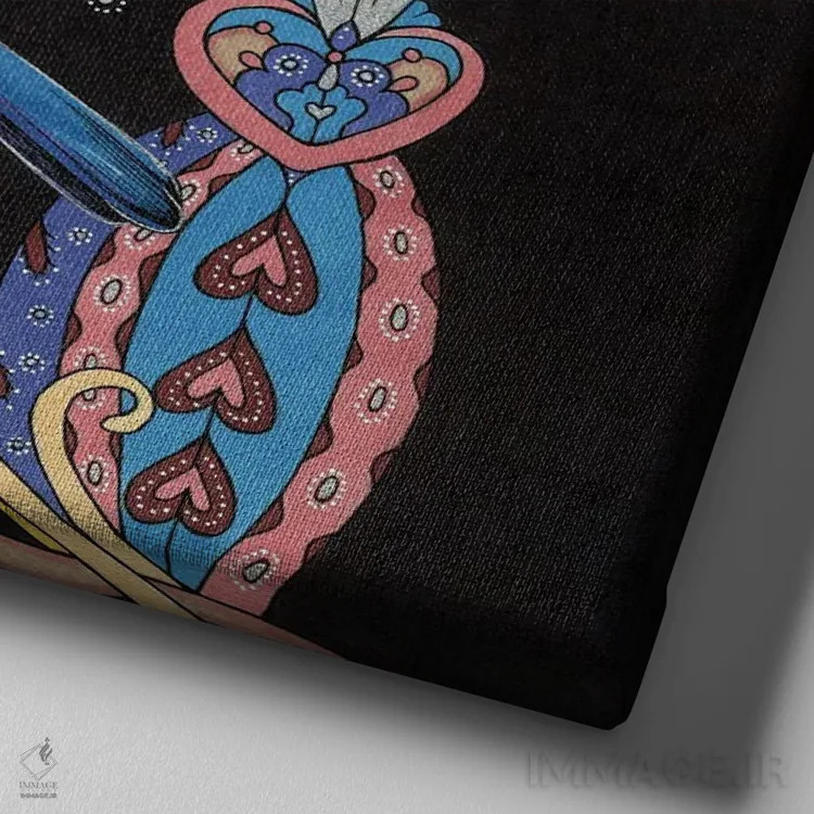 تابلو کمرزرآبیها (پرندگان کوچک) اثر آنیتا اینوراریتی - نمای نزدیک بافت بوم